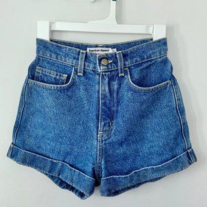 Cuffed High-Waisted Denim Shorts